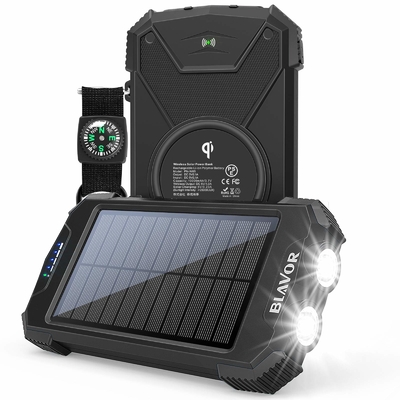 Banque portative sans fil d'énergie solaire du chargeur 10000mAh de Qi pour le téléphone et l'ordinateur portable