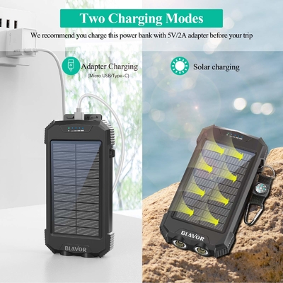 Banque portative sans fil d'énergie solaire du chargeur 10000mAh de Qi pour le téléphone et l'ordinateur portable