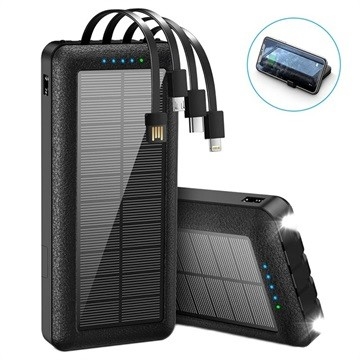 10000mAh type-c banque portative d'énergie solaire de chargeur de téléphone de camping solaire de chargeur avec Kickstand