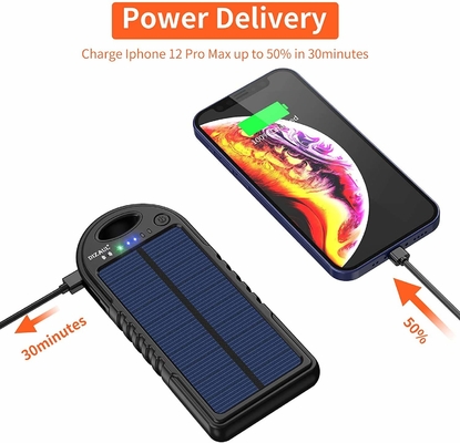 OEM actionné solaire de chargeur d'USB C de banque de puissance de 18W 10000mAh