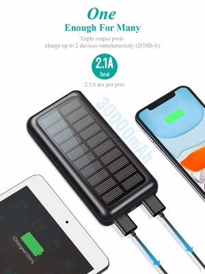 IPX5 paquet portatif actionné solaire de batterie du chargeur 30000mAh pour IPhone