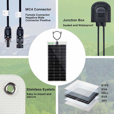 Panneau solaire 100w monocristallin Bendable mince flexible des panneaux solaires 12v 24V