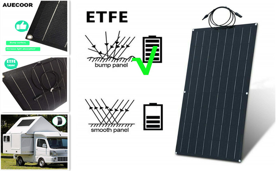 Module solaire mono monocristallin flexible imperméable de panneau solaire de 100 watts pour le rv