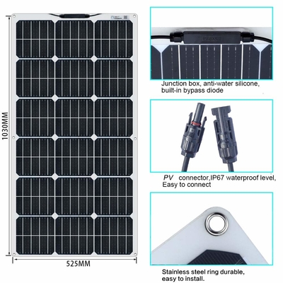 Panneau solaire amorphe flexible monocristallin 100W 12V 400W 40A