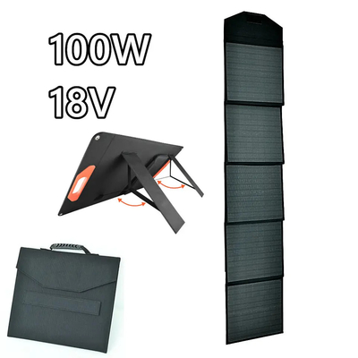 Panneau pliable de pile solaire du panneau solaire 100W 18v 5 de fois flexible pour extérieur à la maison
