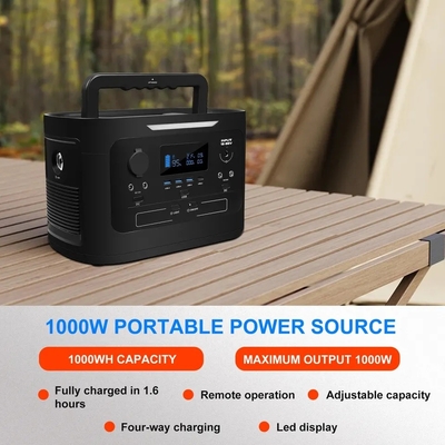 Station portative 1000W de banque de l'énergie Lifepo4 solaire de lithium extérieure pour le camping automatique