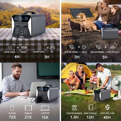 Générateur d'énergie solaire portable 220V hors réseau Lifepo4 batterie 1000W