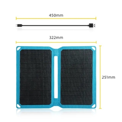 Chargeur se pliant portatif de puissance du panneau solaire 10W pour la hausse campante de voyage