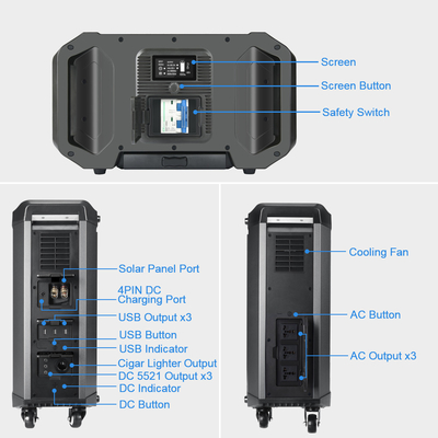générateur solaire de l'inverseur 4000w à C.A. de 2515Wh Li Ion Power Station pour le logement
