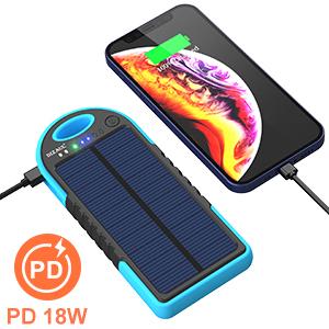 OEM actionné solaire de chargeur d'USB C de banque de puissance de 18W 10000mAh 2